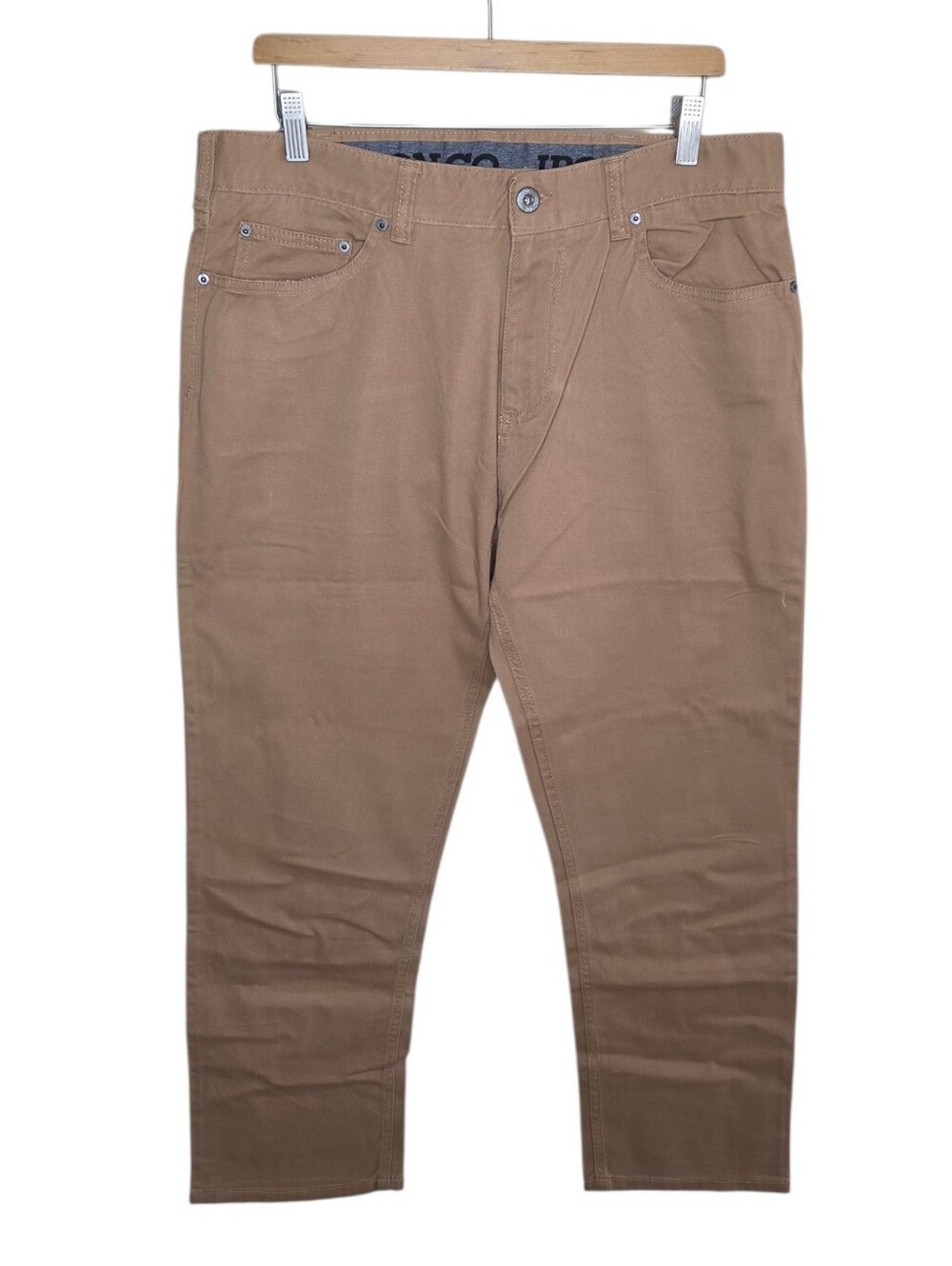 NWT Iron Co Dark Tan Comfort Fit Straight Leg Pants Mens Size 34 x 30